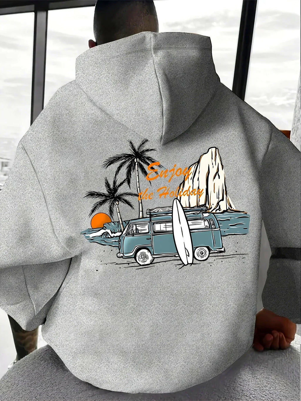 Autumn and winter hoodie & beach style print