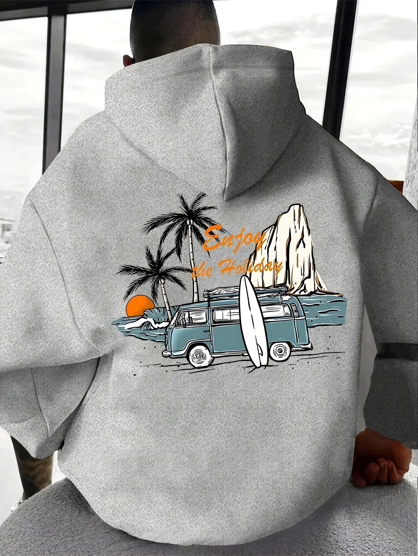 Autumn and winter hoodie & beach style print