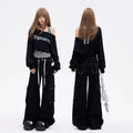 Women's Black Oversized Off-Shoulder Set