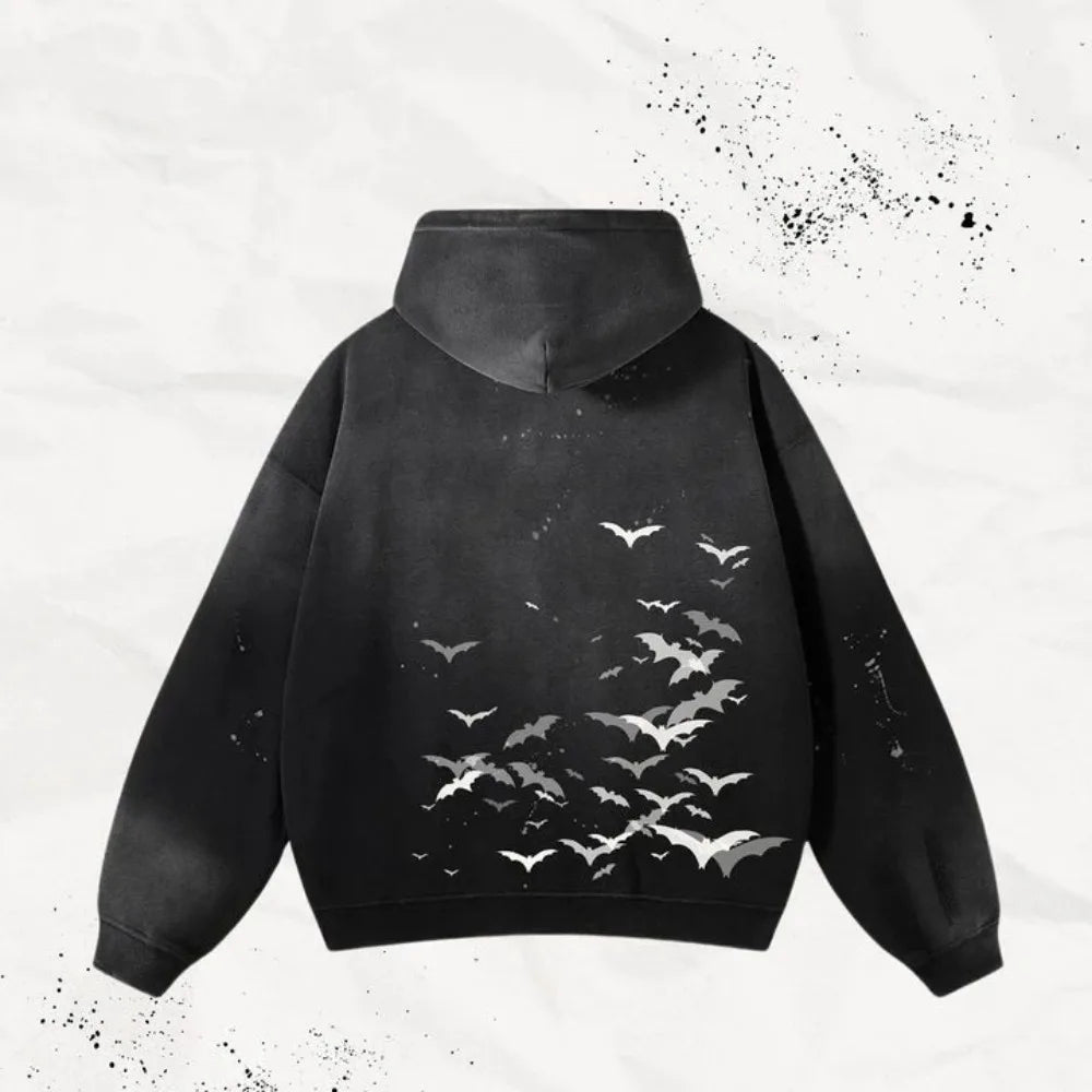 Oversized Black Bat Hoodie