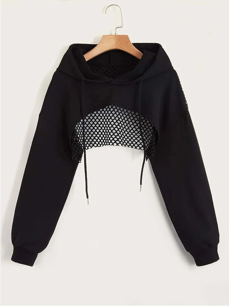 Backless Sports Cropped Hoodie