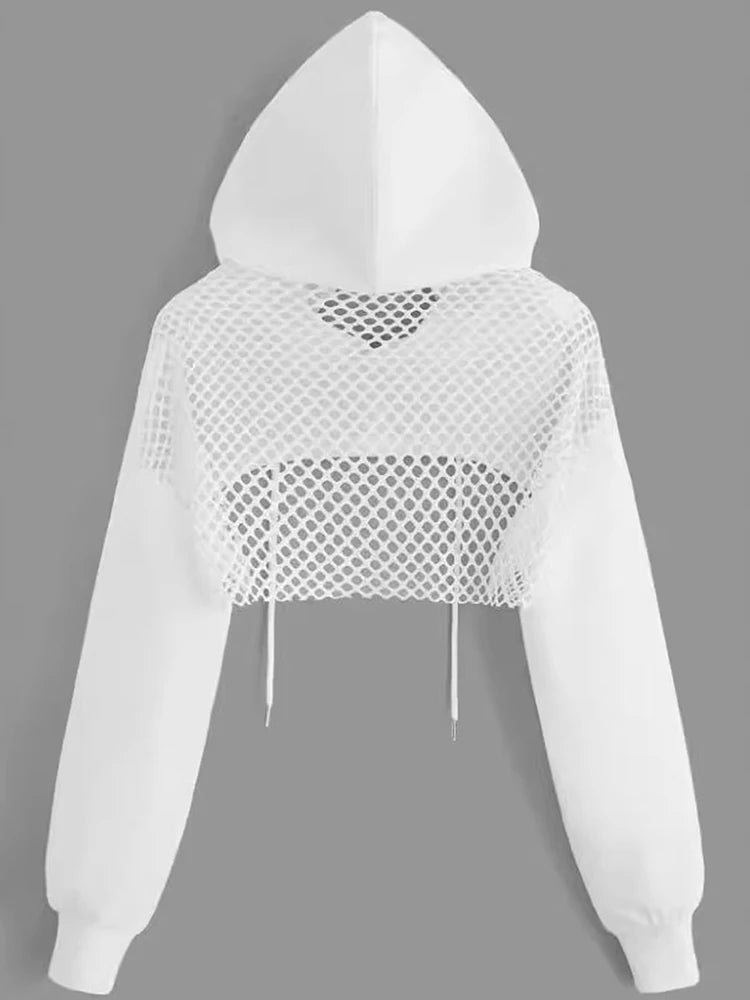 Backless Sports Cropped Hoodie
