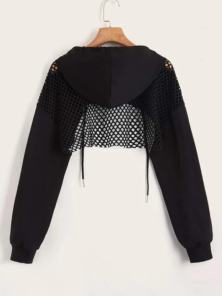 Backless Sports Cropped Hoodie