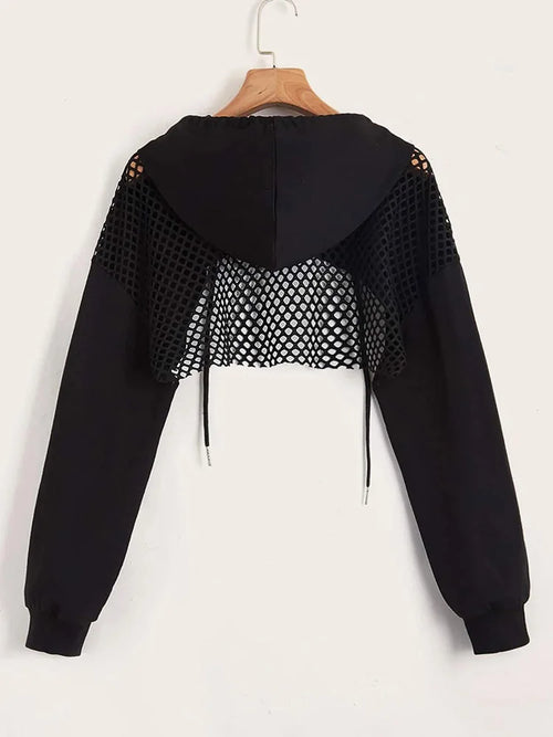 Backless Sports Cropped Hoodie