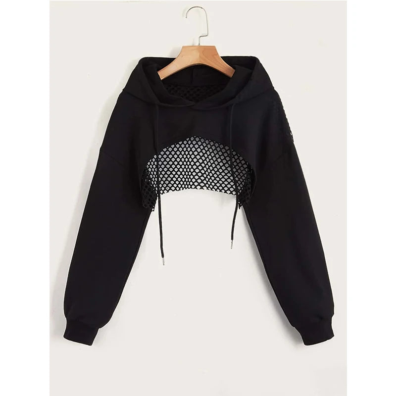 Backless Sports Cropped Hoodie