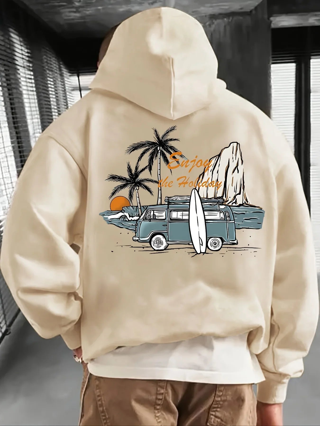 Autumn and winter hoodie & beach style print